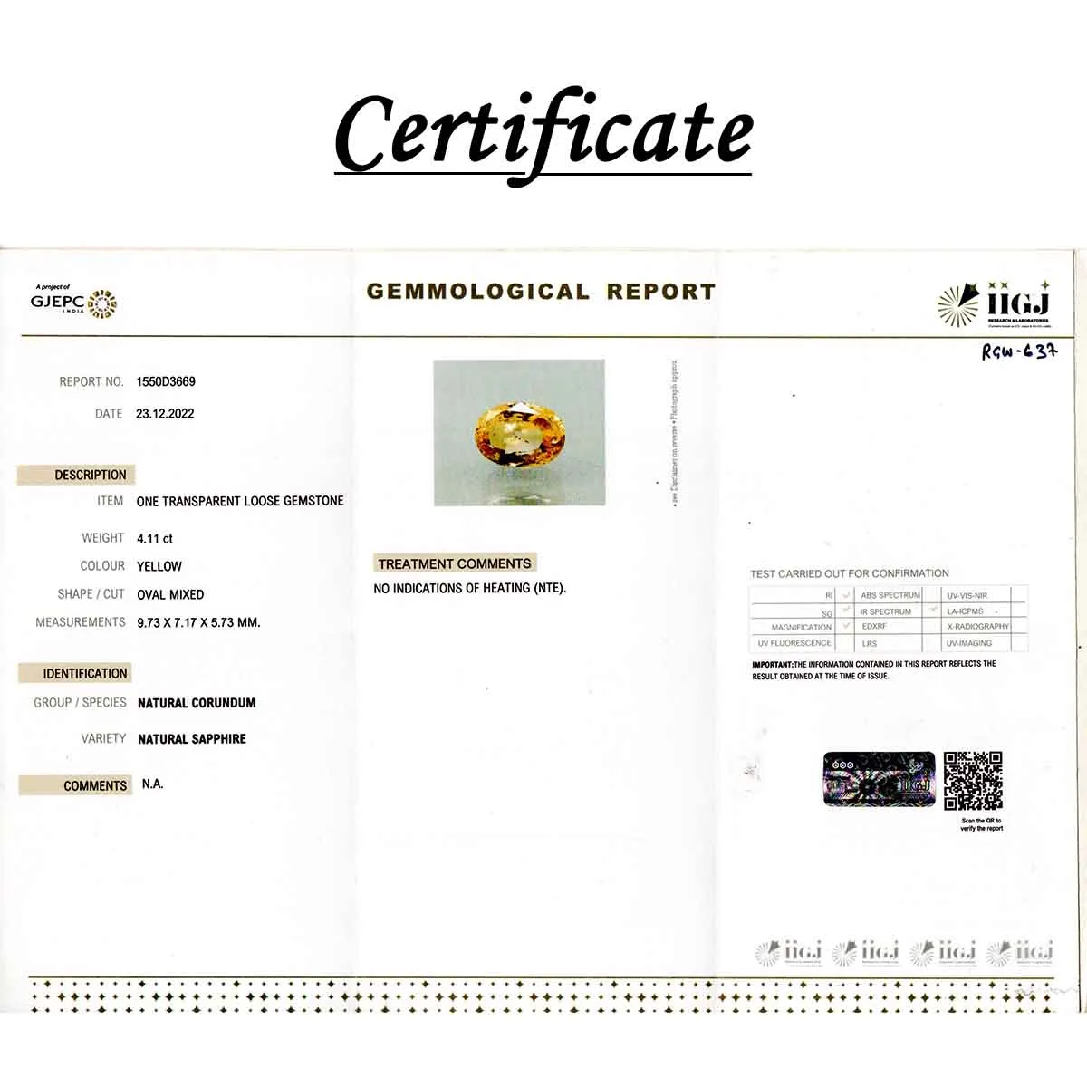 4.11 Carats Yellow Sapphire ( 4.57 Ratti Pukhraj ) - Image 6