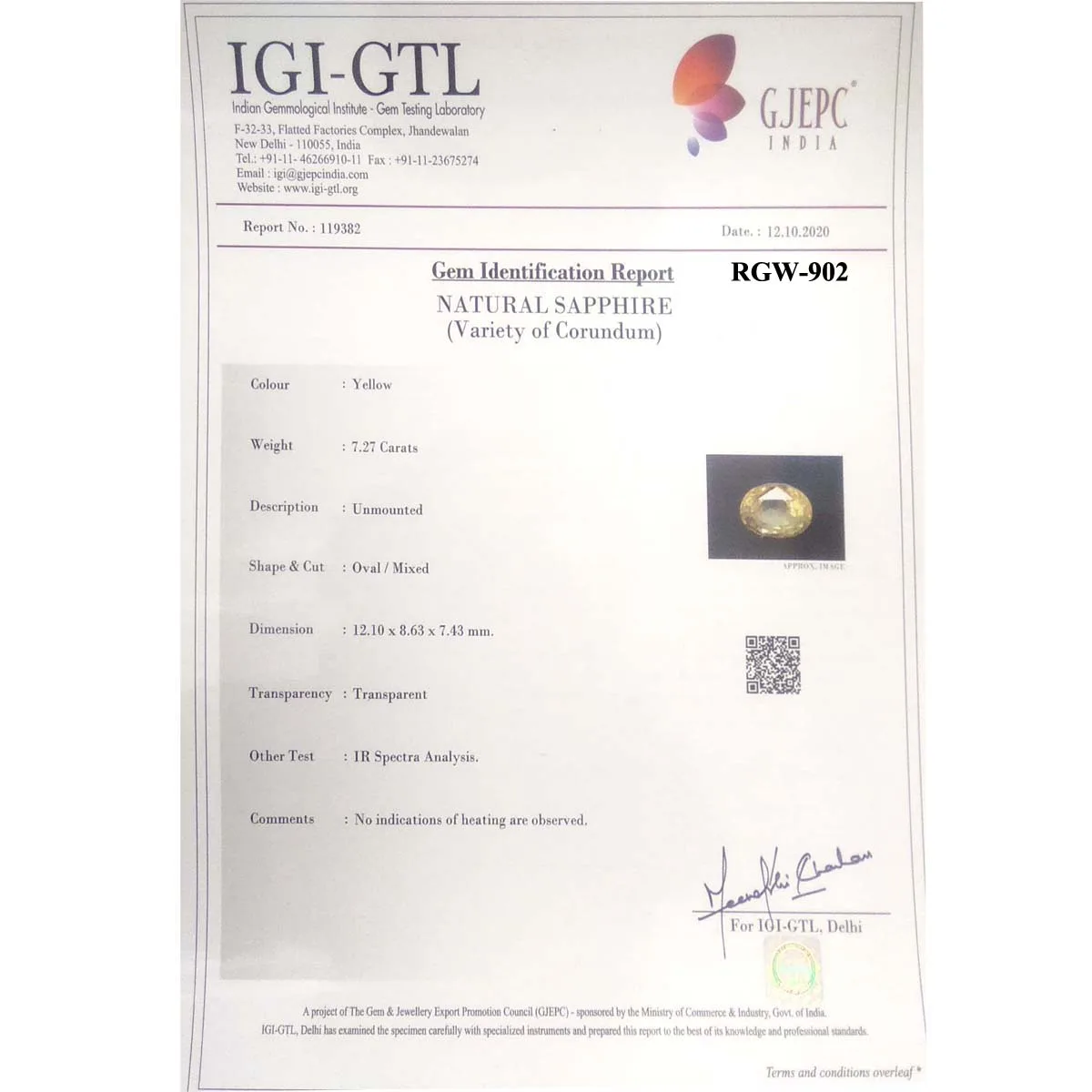 7.27 Carats Yellow Sapphire ( 8.07 Ratti Pukhraj ) 4