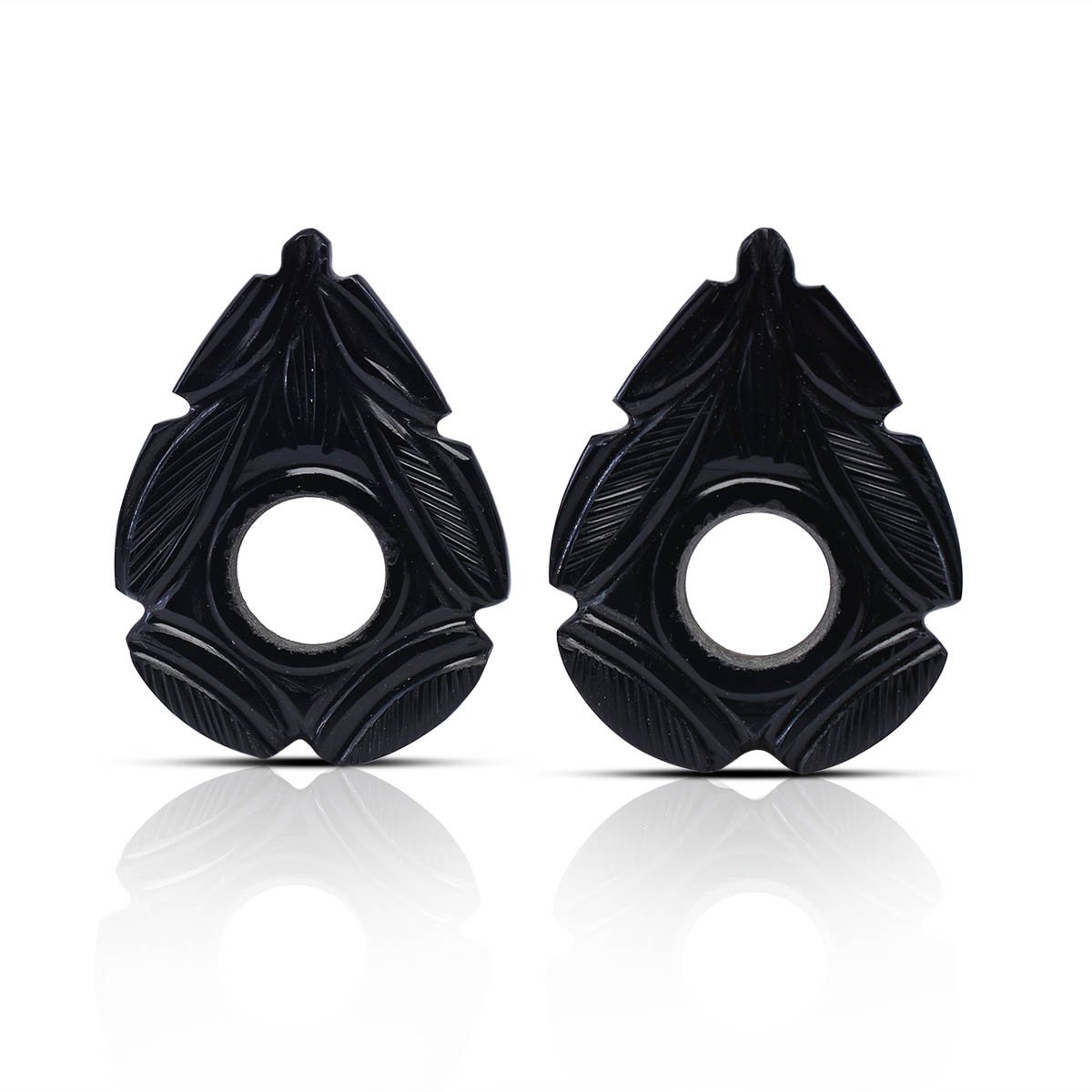 rg-blk-onyx-pair-carv-02-1 Natural Black Onyx Handcrafted Carved Pair Stone - Image 1
