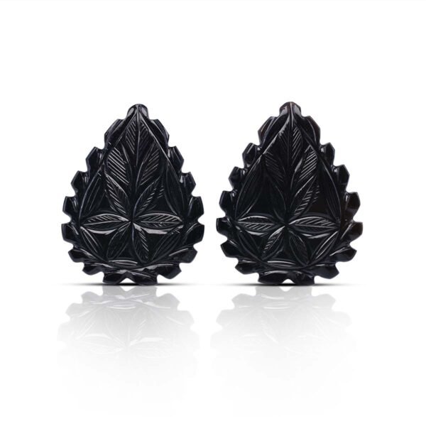 Handcrafted Black Onyx Carved Pair