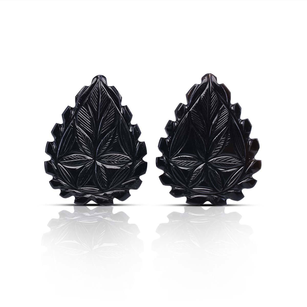 rg-blk-onyx-pair-carv-03-1 Handcrafted Black Onyx Carved Pair - Image 1