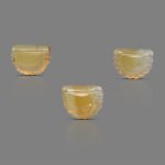 Natural Citrine Handcrafted Half Moon Carved 3 pcs Set