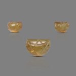 Natural Citrine Half Moon Shape Handcrafted Carved Gemstone 3 pcs Set