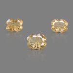 Natural Citrine Handcrafted Carved Flower 3 pcs Set