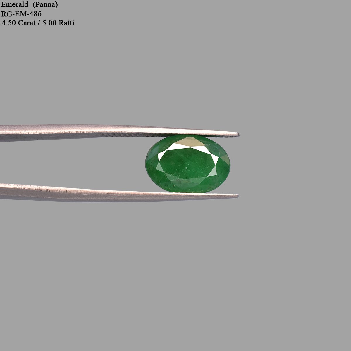 rg-em-486-4 4.5 Carats Brazilian Emerald ( 5 Ratti Panna ) - Image 4