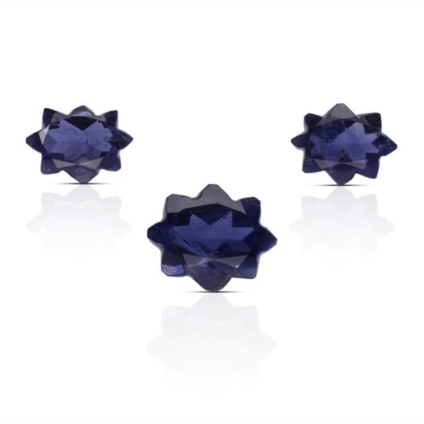 Natural Iolite Hand Made Carved 3 pcs Set