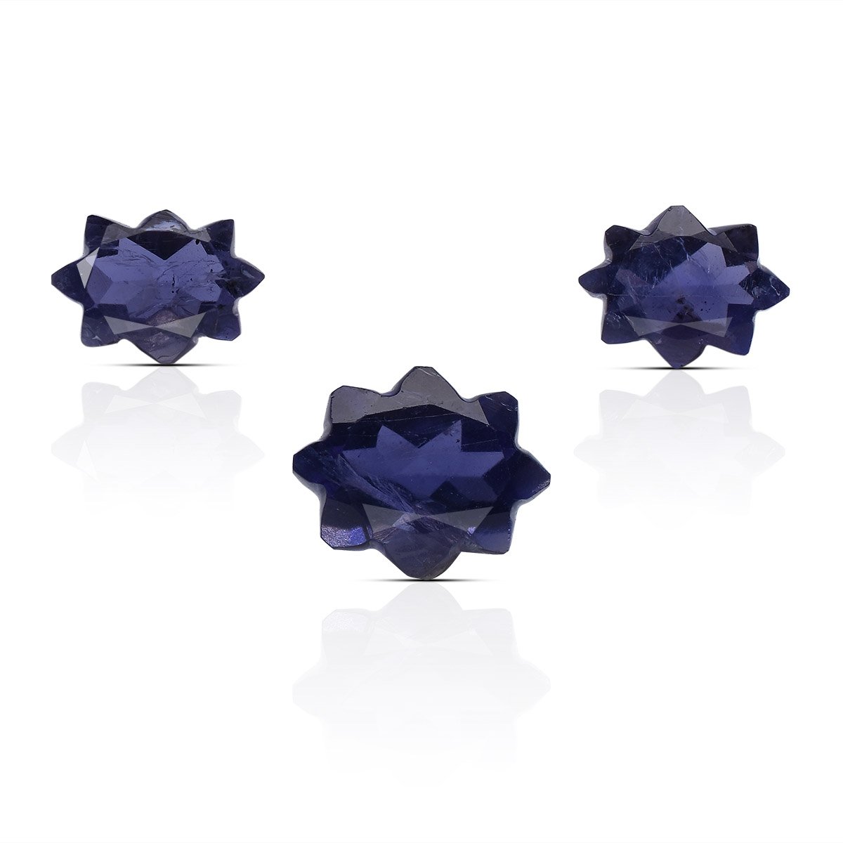 rg-iolite-snowflak-3pcs-carv-23-1 Natural Iolite Hand Made Carved 3 pcs Set - Image 1