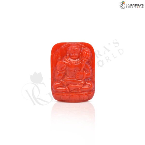 78.86 carats Red Coral Lord Hanuman Ji Sculpture ( 87.62 ratti Moonga )