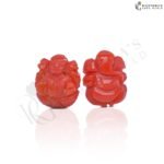 9.27 carats Red Coral Lord Laxmi Ganesh Ji Sculpture ( 10.30 ratti Moonga )