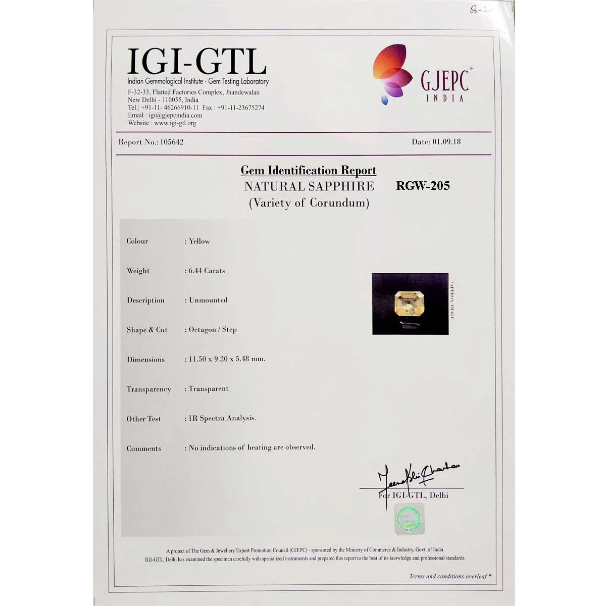 6.44 Carats Yellow Saphhire ( 7.15 Ratti Pukhraj ) - Image 4