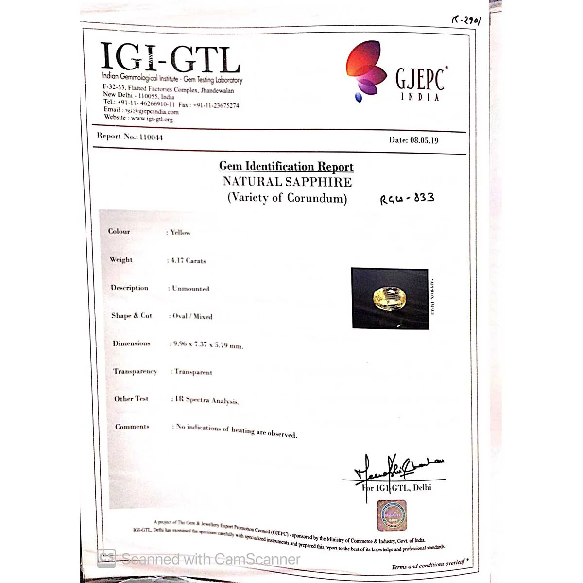 4.17 Carats Yellow Sapphire ( 4.63 Ratti Pukhraj ) - Image 4