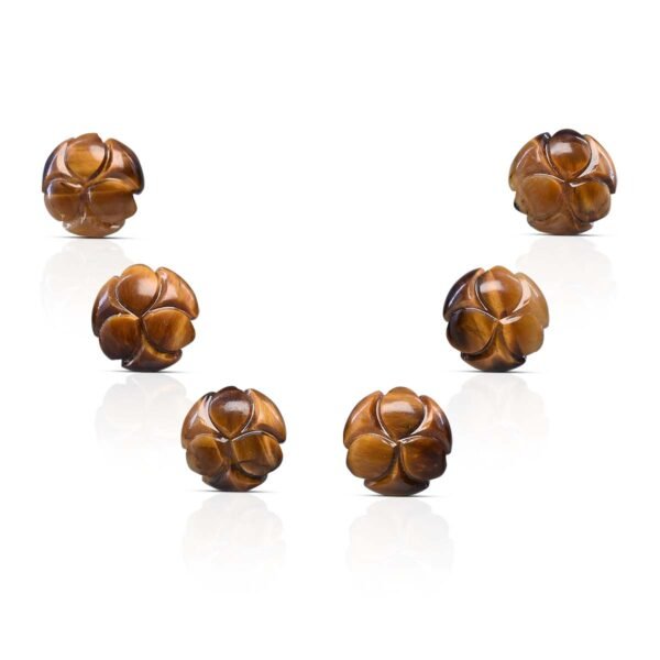 Natural Tiger Eye Handcrafted Carving Flower Set