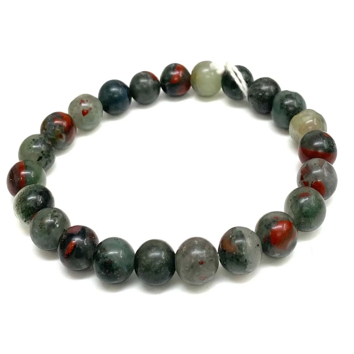 Natural African Bloodstone Genuine Healing Beaded Stretch Bracelet Natural African Bloodstone Genuine Healing Beaded Stretch Bracelet