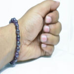 Purplish Blue Amethyst Gemstone Beaded Bracelet For Men & Women