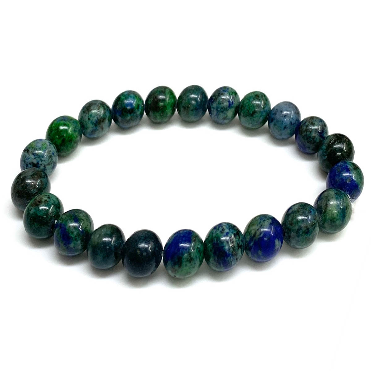 Earth Blue Gemstone & Clear Quartz Beaded Bracelet | Mr. Woodini