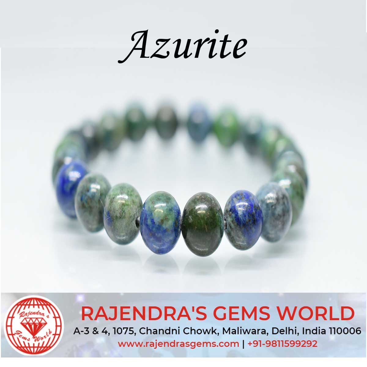 Neptune. Natural blue crystal ore 925 sterling silver thin bracelet  tranquil soul Gemstone - Shop ROUN Bracelets - Pinkoi