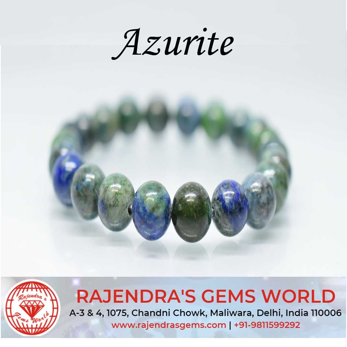 A Simple Classic Azurite Malachite Stone Bracelet in size 8 mm. – Spicy  Jewellery