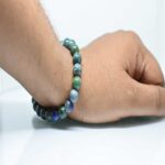 Natural Azurite Round Beads 8mm Gemstone Bracelet For Boys & Girls