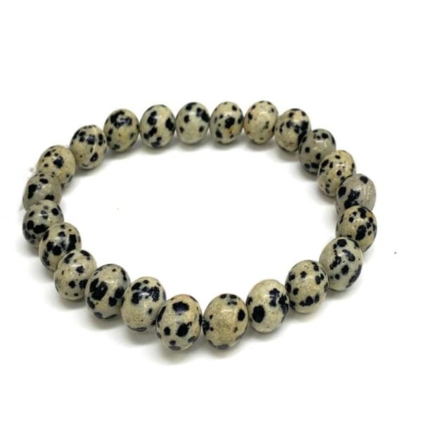 Dalmatian Jasper Gemstone 8mm Round Beads Healing Bracelet