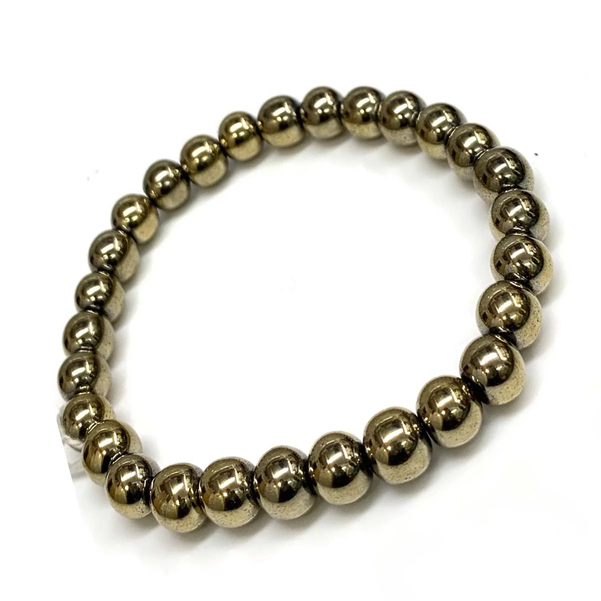 Golden Hematite Round Beads 8mm Stretch Bracelet For Boys & Girls