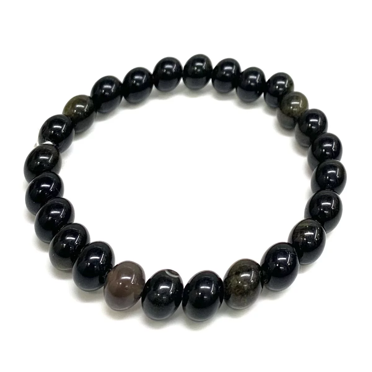 Handmade Golden Obsidian Gemstone 8mm Round Beads Bracelet Handmade Golden Obsidian Gemstone 8mm Round Beads Bracelet