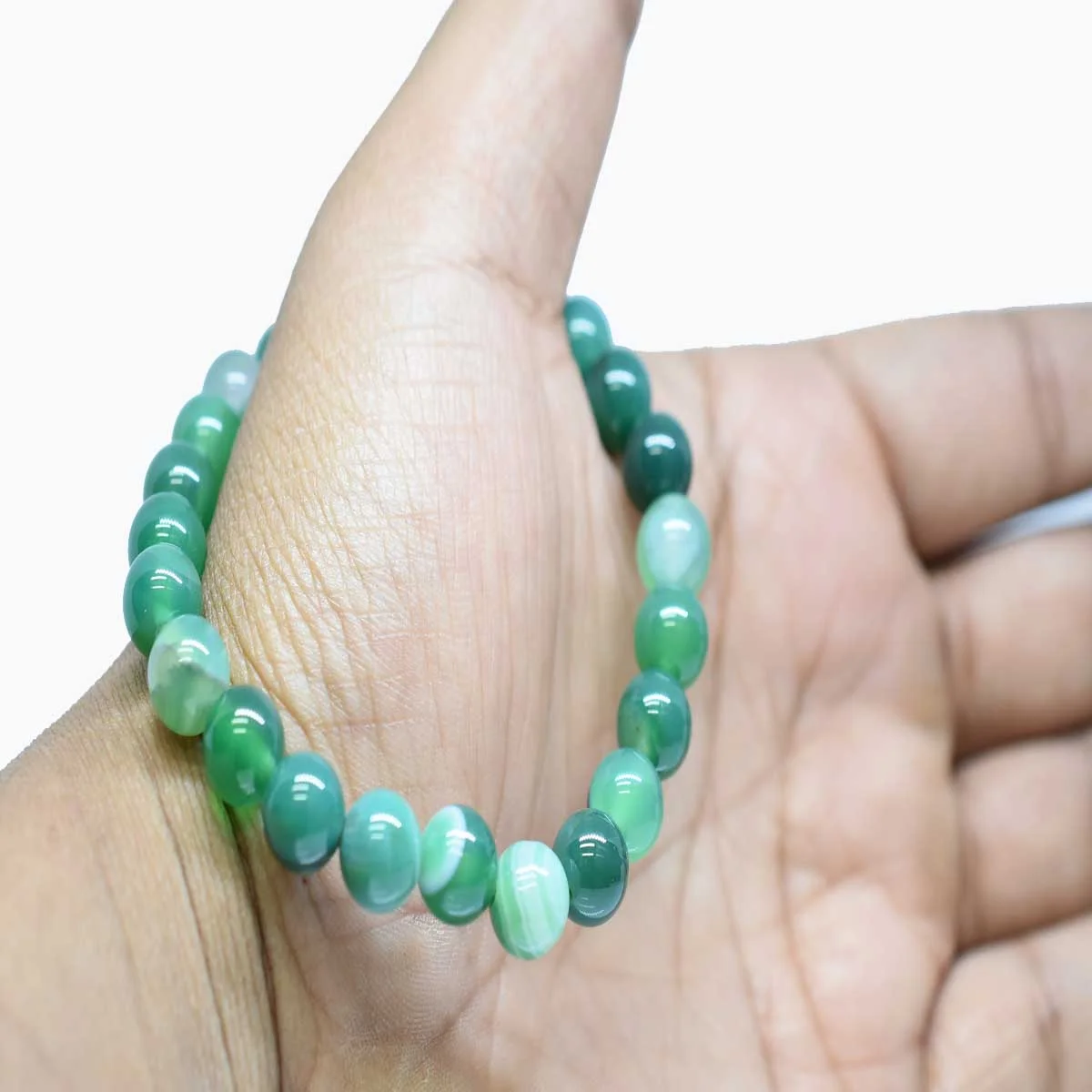 Green Agate Genuine Energy Healing Beads Stretch Bracelet
