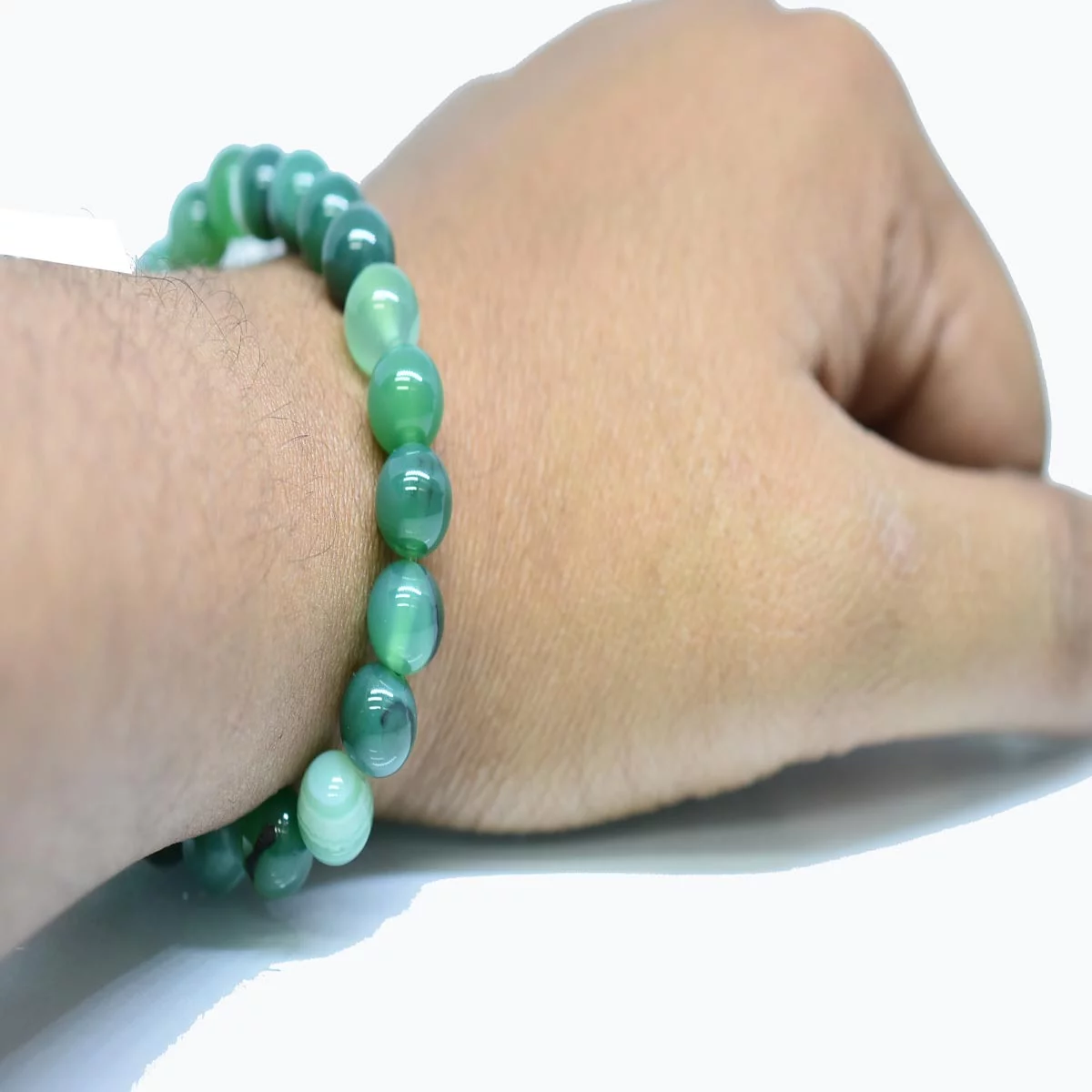 Green Agate Genuine Energy Healing Beads Stretch Bracelet