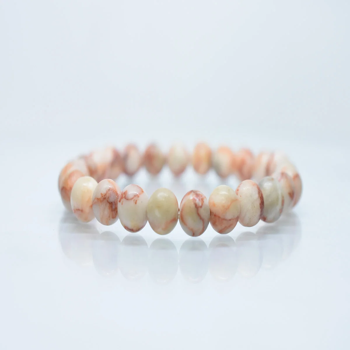 Melt Jasper Round Beads 8mm Gemstone Stretch Bracelet For Boys & Girls