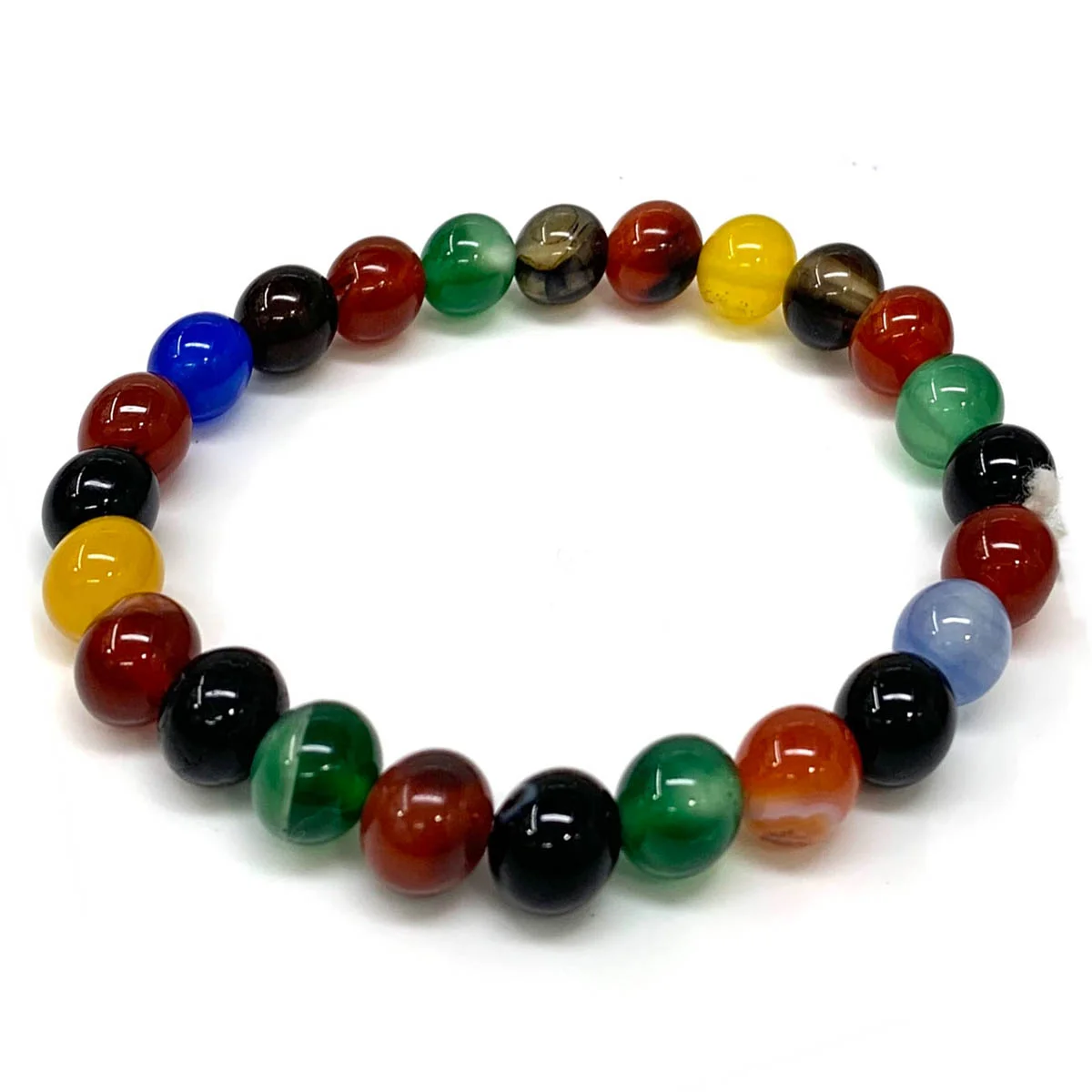 Multi Onyx Stylish Gemstone Round Beaded Bracelet For Men & Women Multi Onyx Stylish Gemstone Round Beaded Bracelet For Men & Women