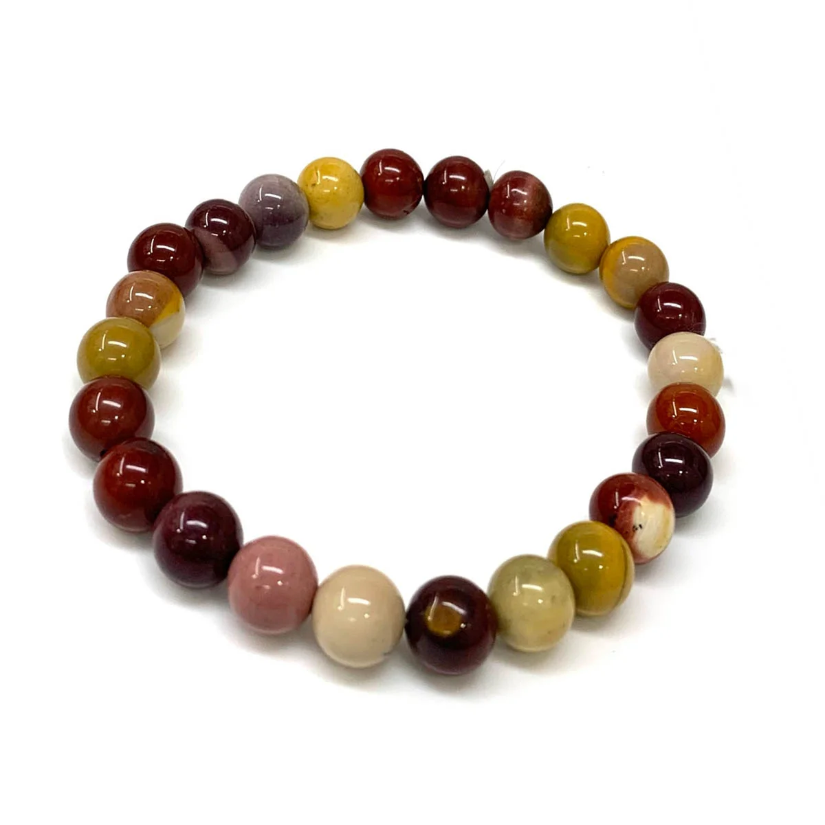 Handmade Mookaite Gemstone 8mm Healing Round Beads Bracelet Handmade Mookaite Gemstone 8mm Healing Round Beads Bracelet