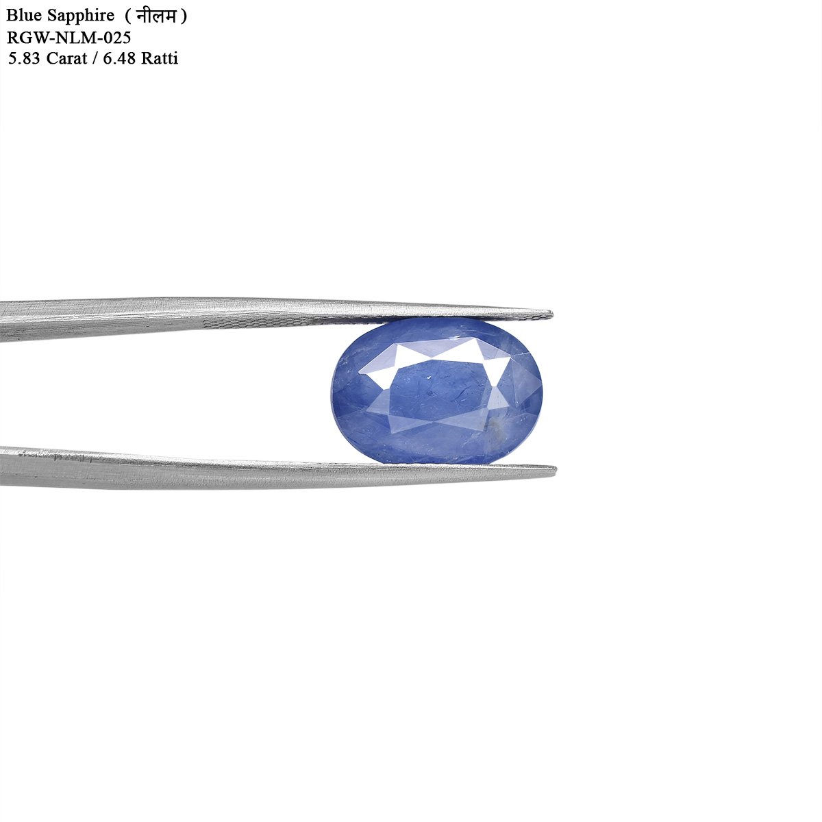 rgw-n-025-4 5.83 Carats  Blue Sapphire ( 6.48 Ratti Neelam ) - Image 4