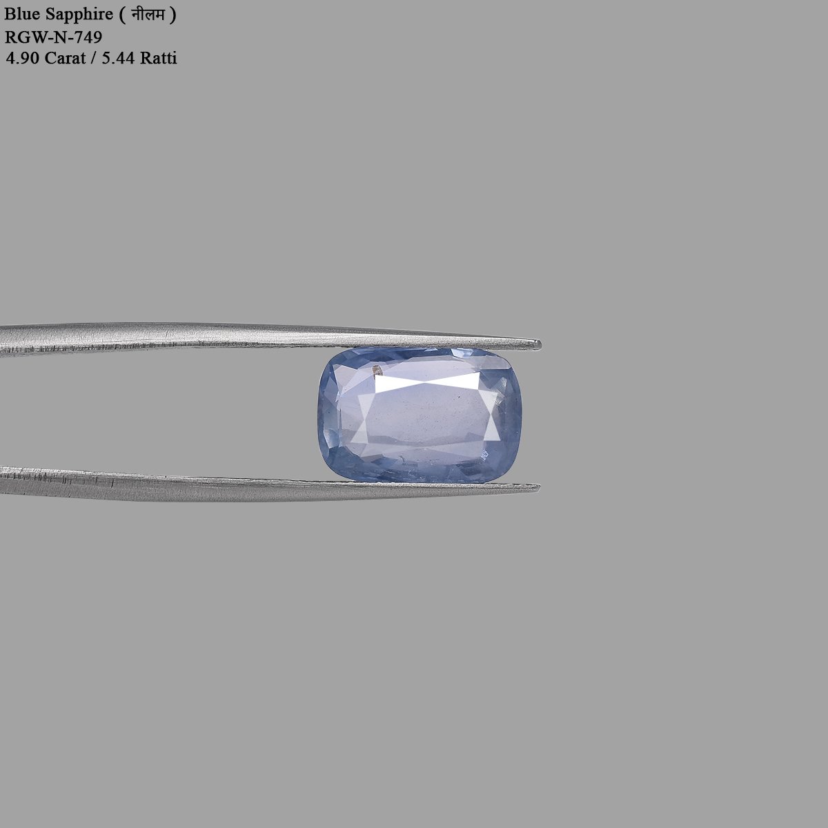 rgw-n-749-4 4.9 Carats Blue Sapphire ( 5.44 Ratti Neelam ) - Image 4