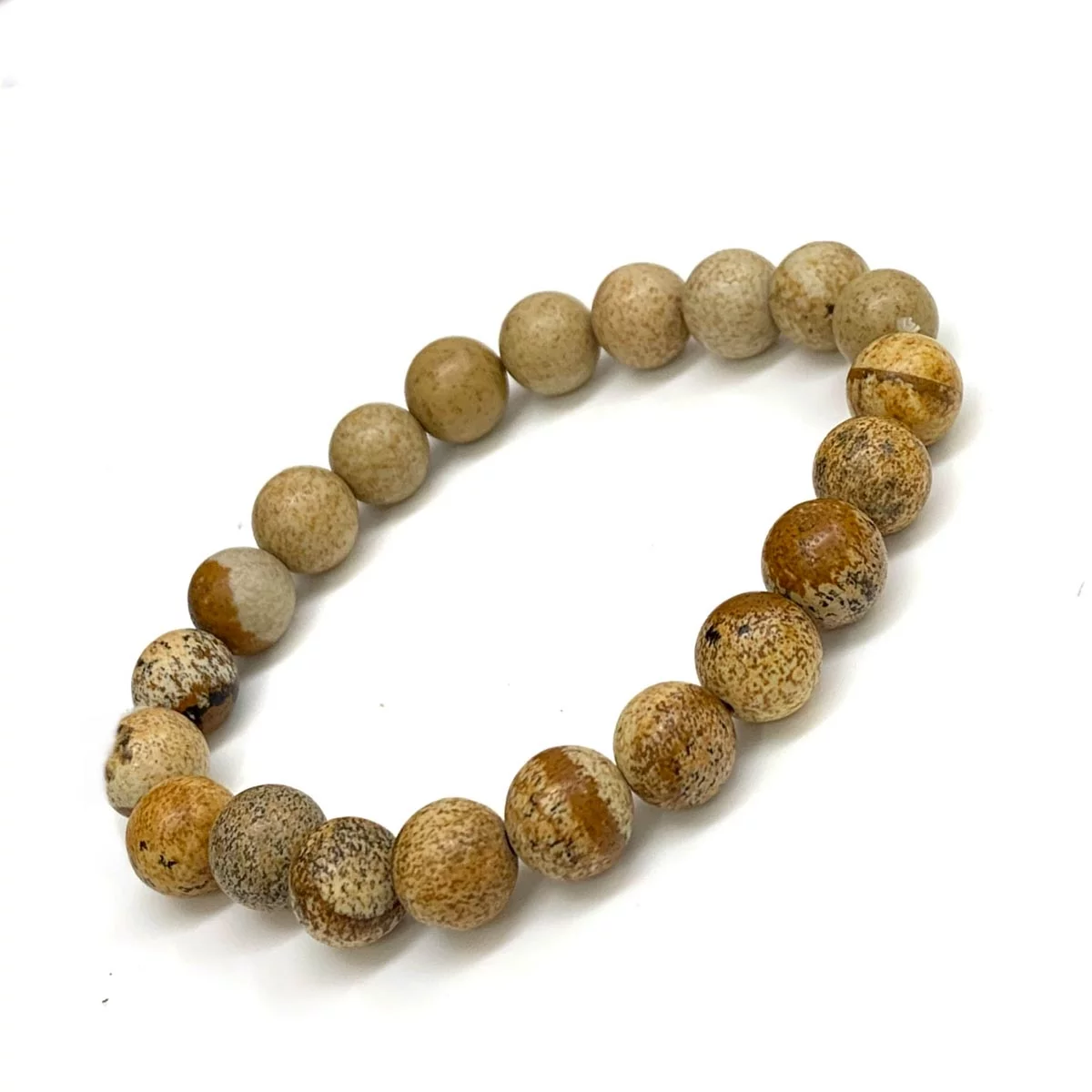 Picture Jasper 8mm Gemstone Natural Beaded Unisex Bracelet