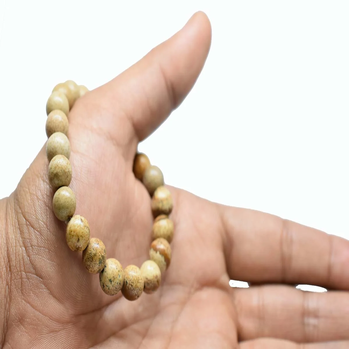 Picture Jasper 8mm Gemstone Natural Beaded Unisex Bracelet