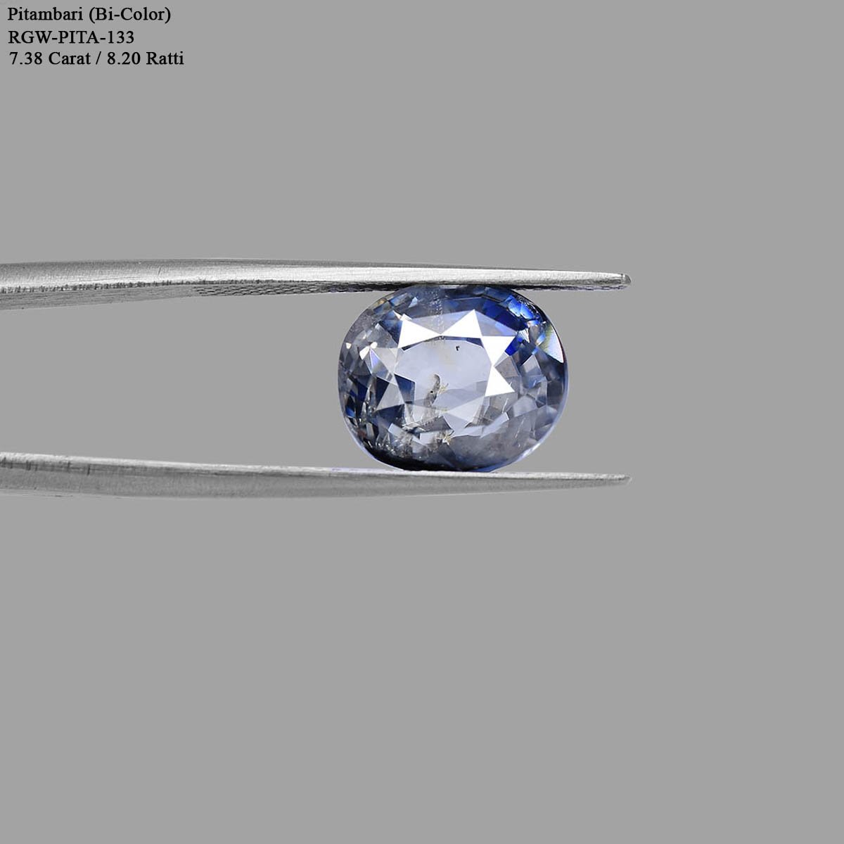 rgw-pita-133-4 7.38 carats Bi-color Sapphire ( 8.20 ratti Pitambari Neelam ) - Image 4