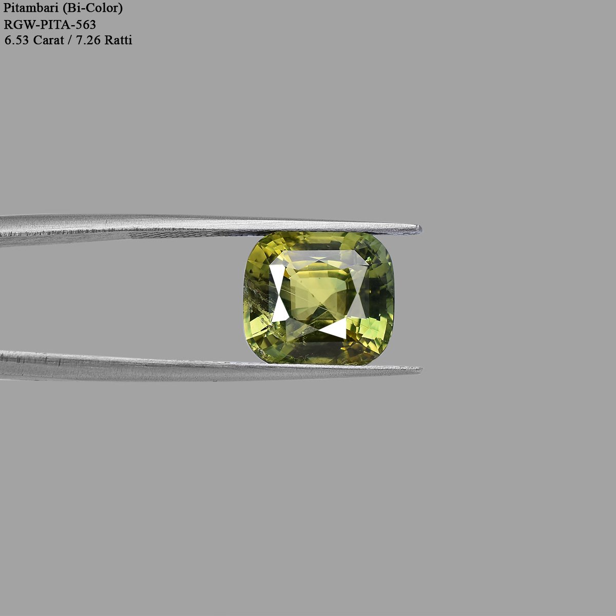 rgw-pita-563-4 6.53 carats Bi-color Sapphire ( 7.26 ratti Pitambari Neelam ) - Image 4