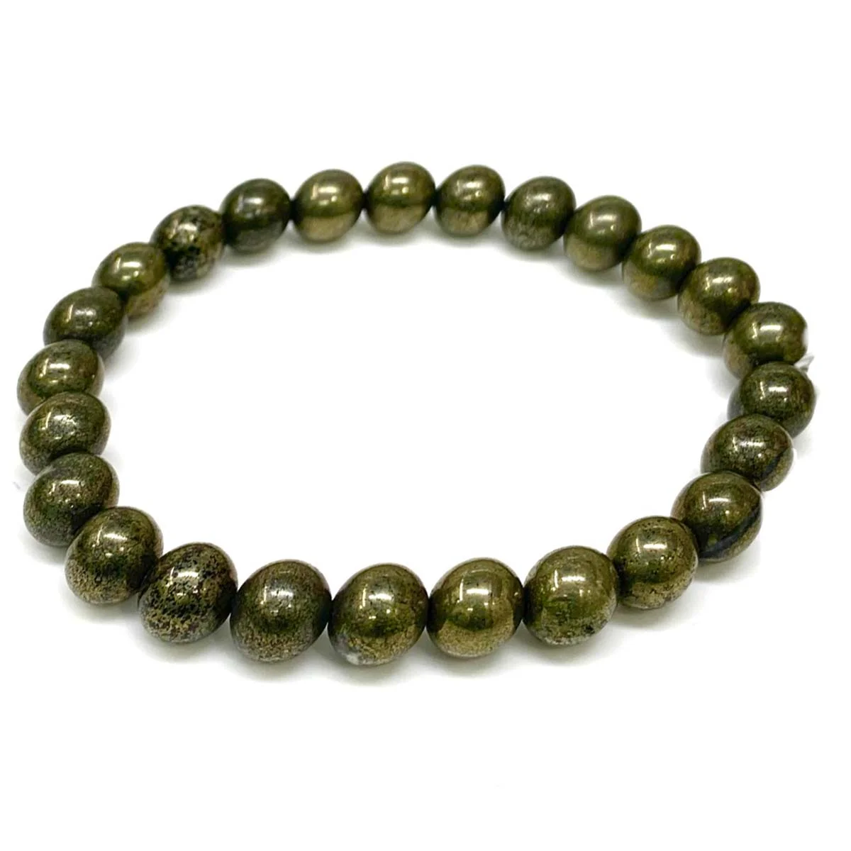 Pyrite Gemstone Beaded Bracelet For Men & Women Pyrite Gemstone Beaded Bracelet For Men & Women