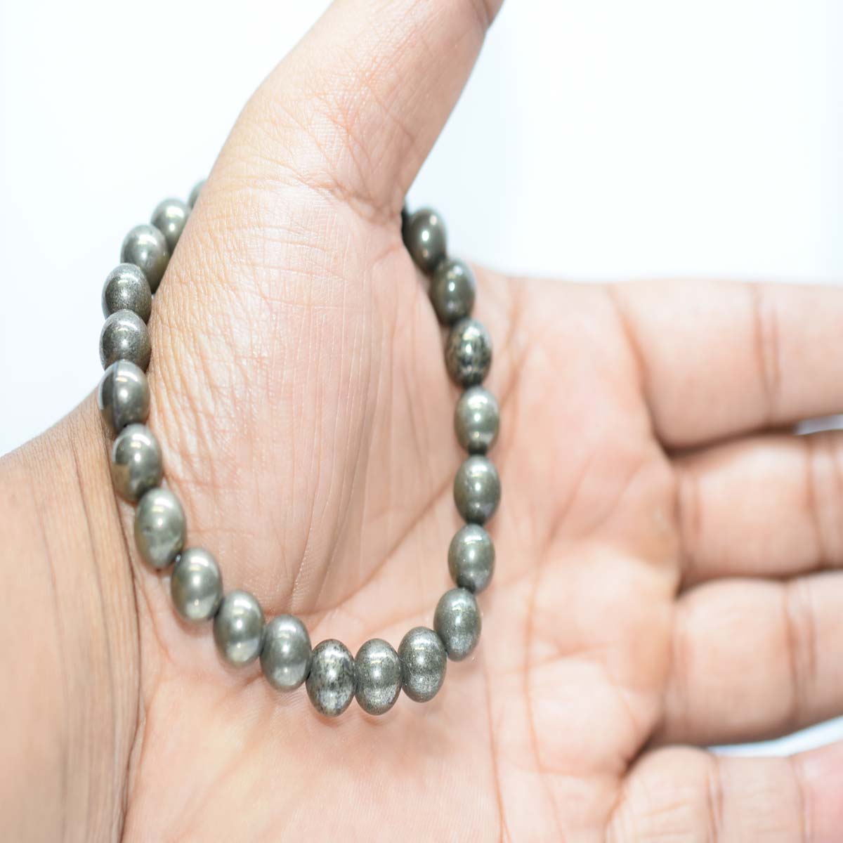 Pyrite Gemstone Beaded Bracelet For Men & Women