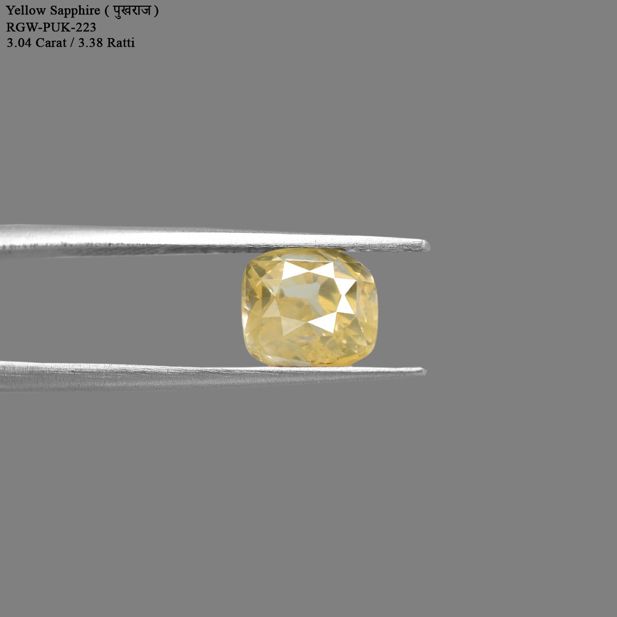 rgw-puk-223-4 3.04 Carats Yellow Sapphire ( 3.38 Ratti Pukhraj ) - Image 4