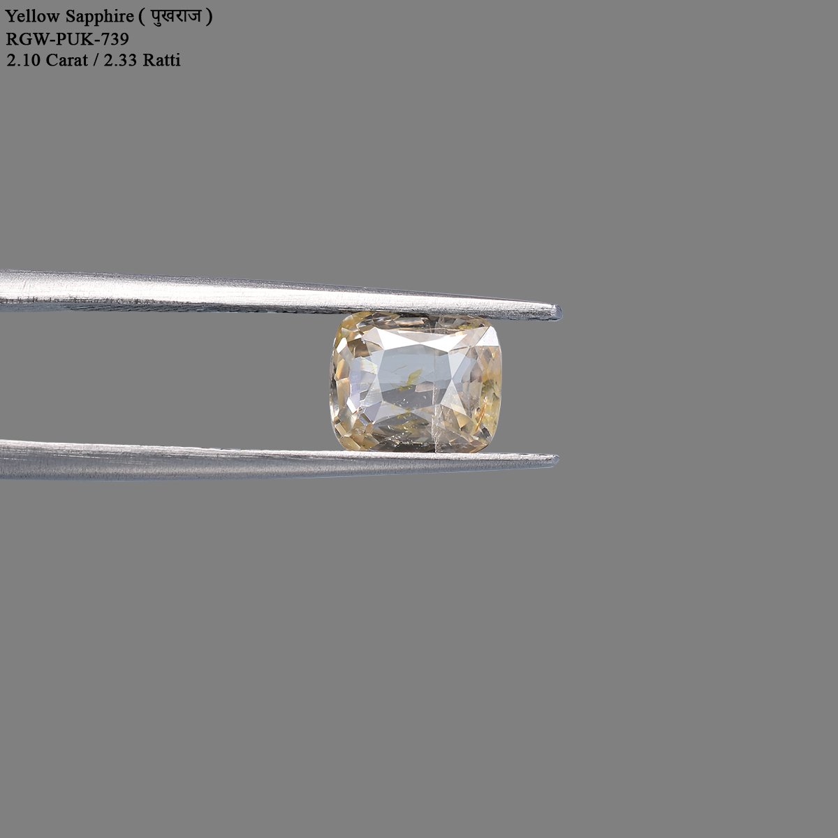rgw-puk-739-4 2.1 Carats  Yellow Sapphire ( 2.33 Ratti Pukhraj ) - Image 4