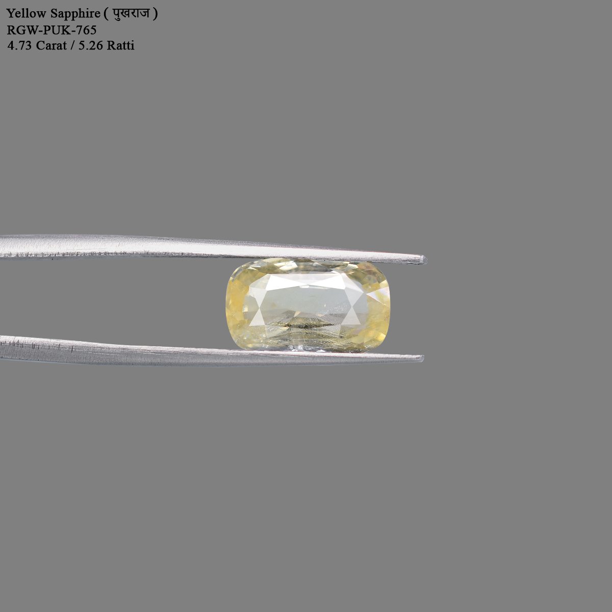 rgw-puk-765-4 4.73 Carats  Yellow Sapphire ( 5.26 Ratti Pukhraj ) - Image 4