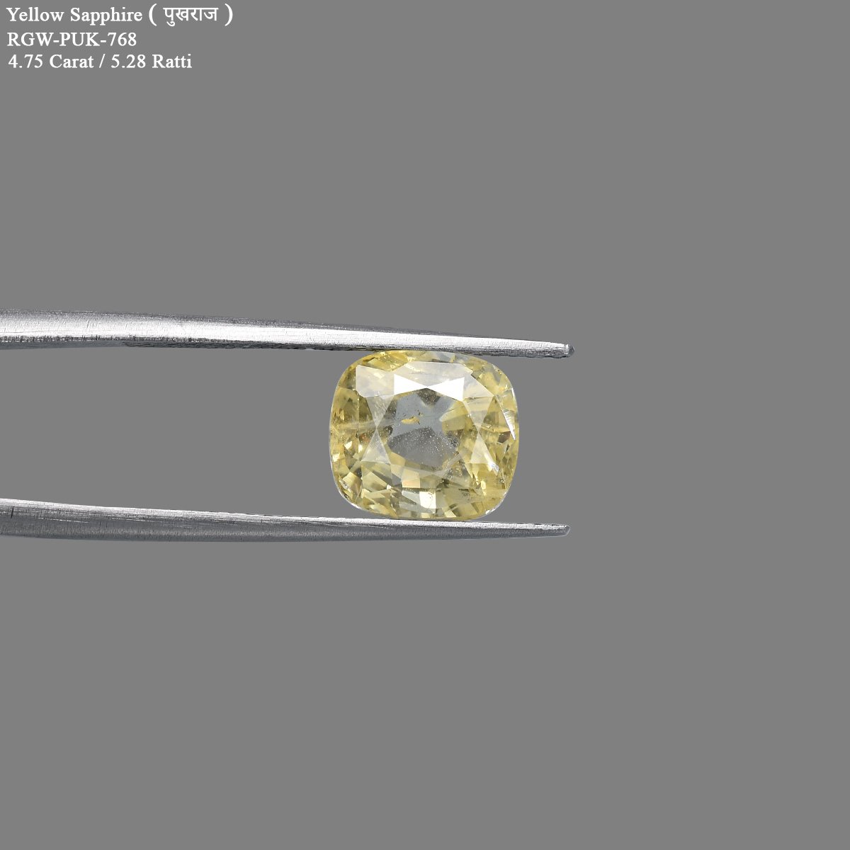 rgw-puk-768-2 4.75 Carats  Yellow Sapphire ( 5.28 Ratti Pukhraj ) - Image 2