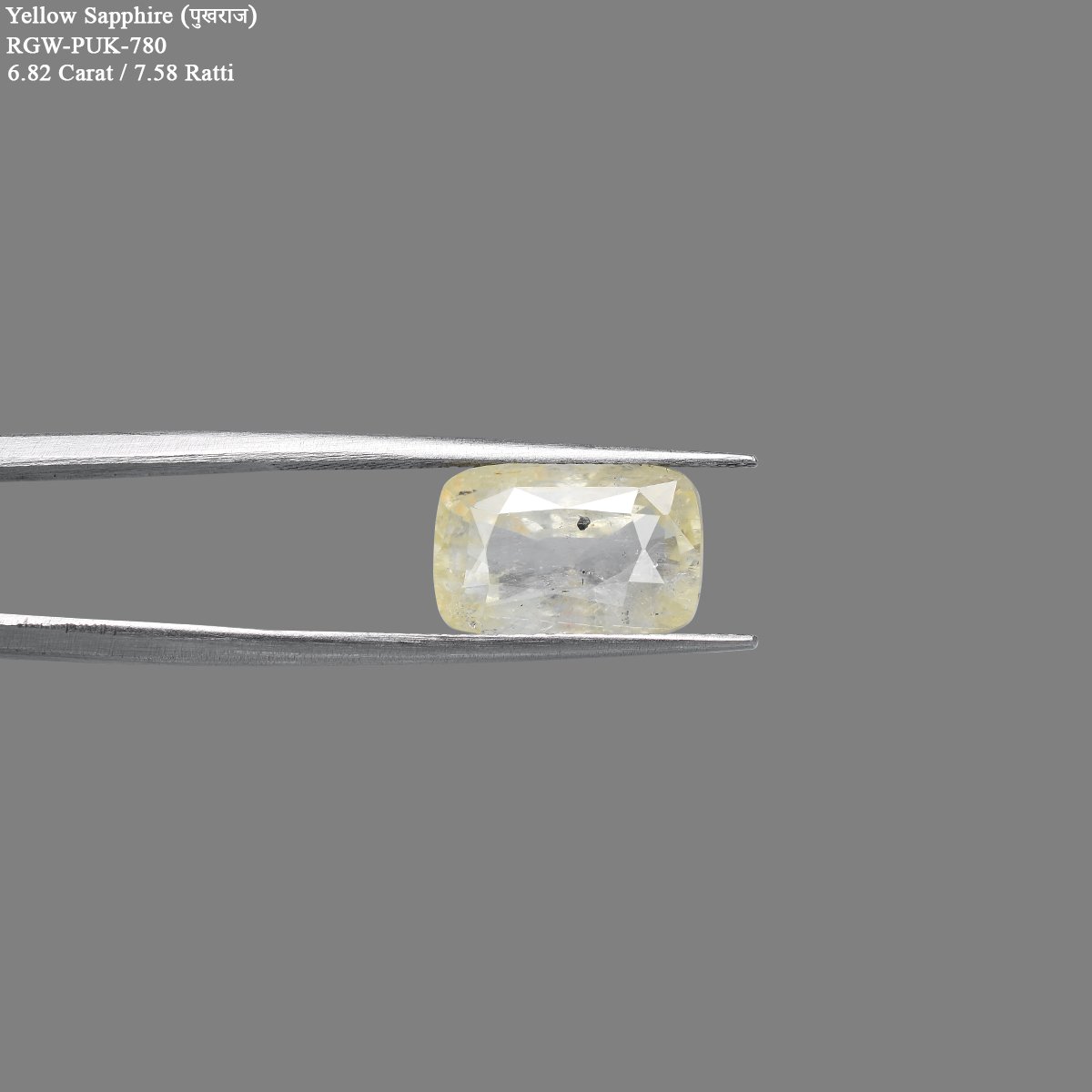 rgw-puk-780-2 6.82 Carats  Yellow Sapphire ( 7.58 Ratti Pukhraj ) - Image 2
