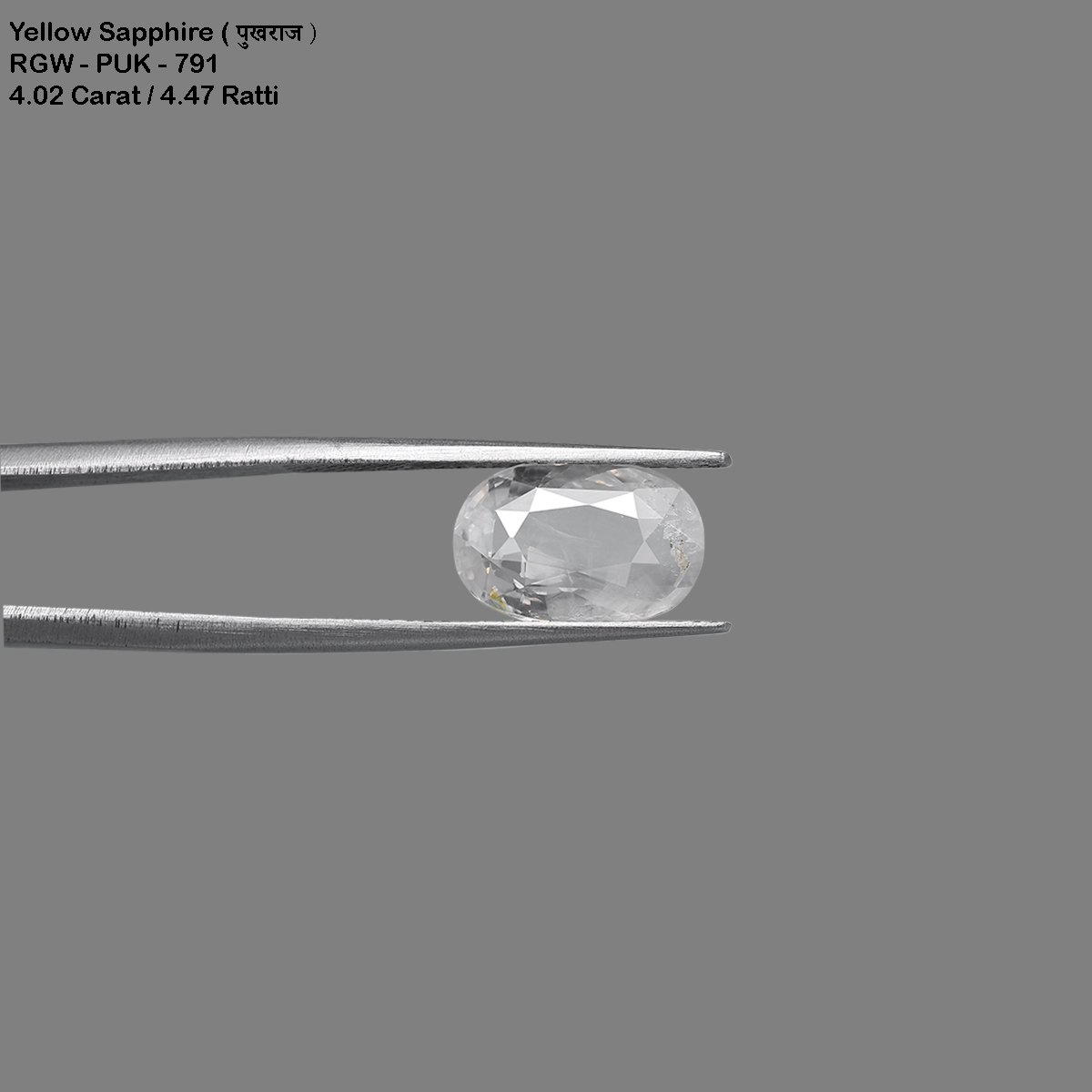 rgw-puk-791-2 4.02 Carats Yellow Sapphire ( 4.47 Ratti Pukhraj ) - Image 2