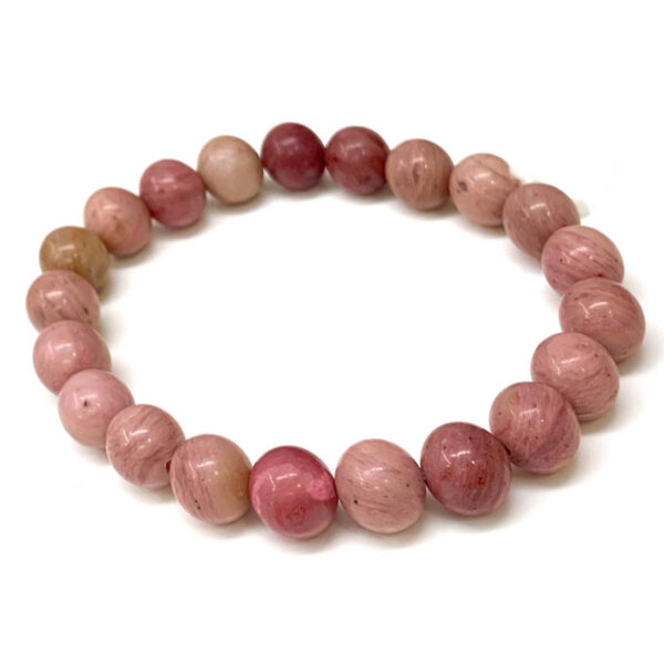 Rhodochrosite Round Beads Gemstone Stretch Bracelet For Boys & Girls