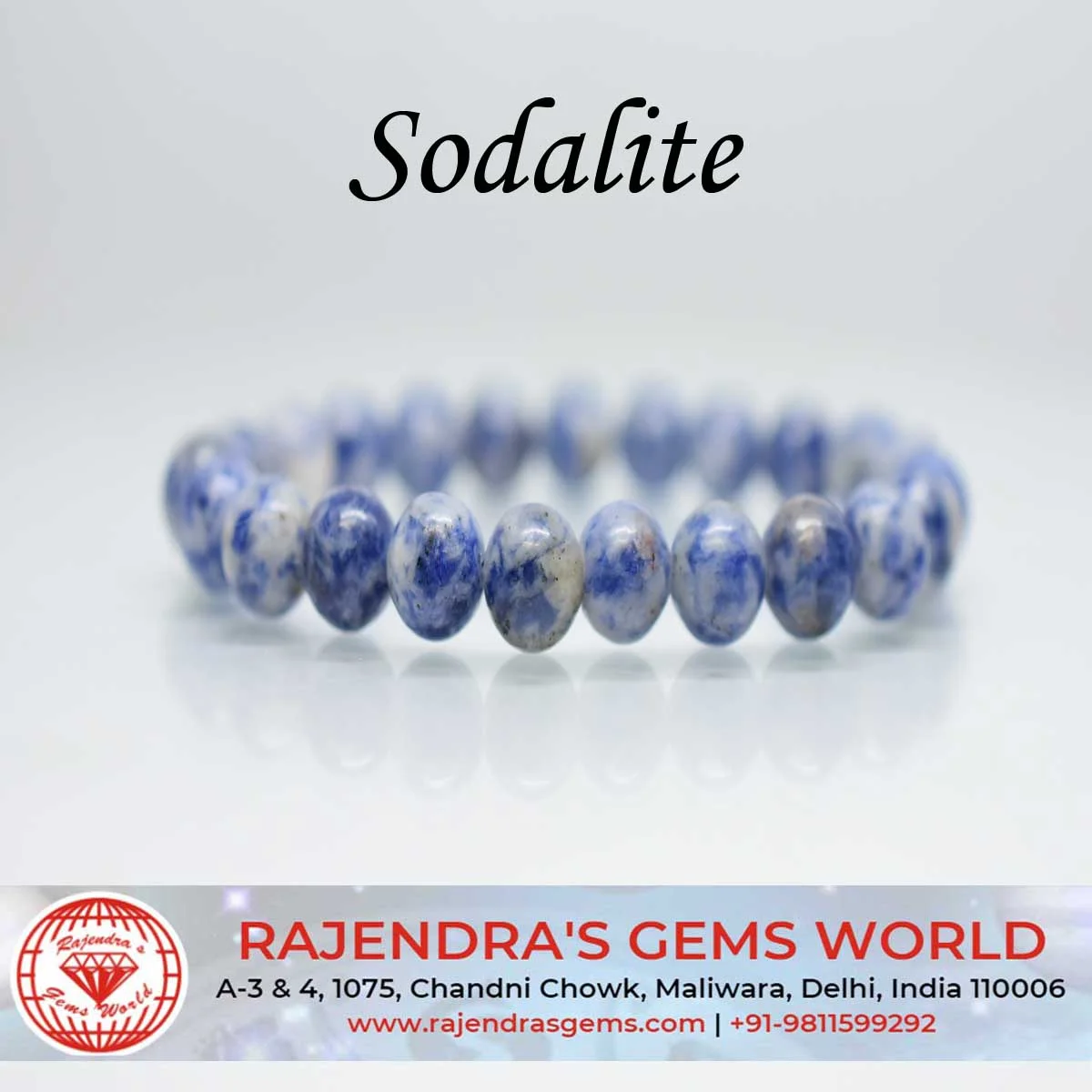 Sodalite Bracelet 8mm Gemstone Natural Beaded Unisex Bracelet