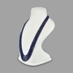 Natural Blue Sapphire Cut Beads Necklace ( 4 Lines Blue )