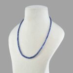 Natural Blue Sapphire Plain Beads Necklace Mala ( Single Line Blue )