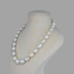 Baroque Pearl Moti Beads Necklace ( Single Line White )