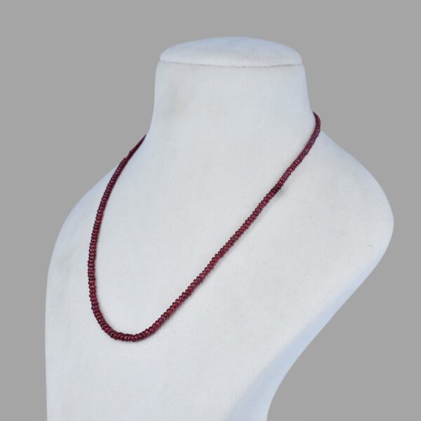 Natural Ruby Uncut Beads Necklace Mala ( 1 Lines Red )